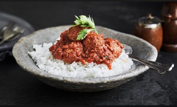 Chicken Balls With Rice