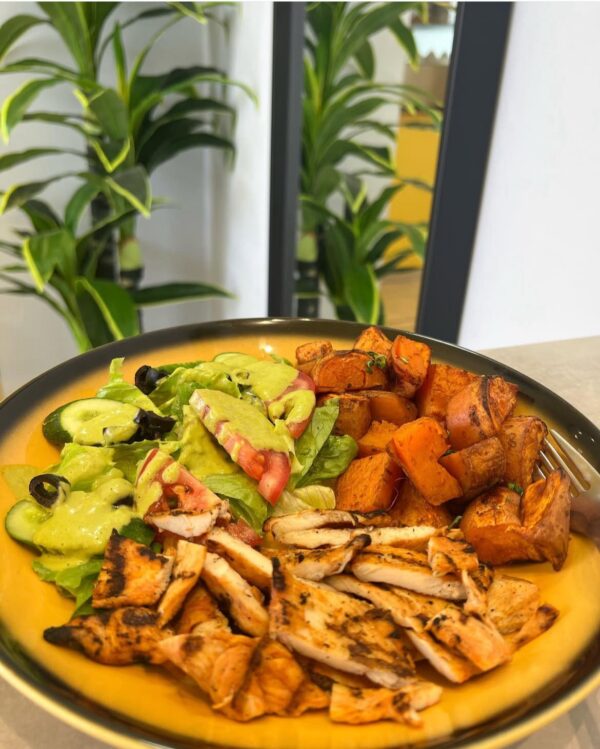 Grilled Chicken With Mashed Sweet Potato